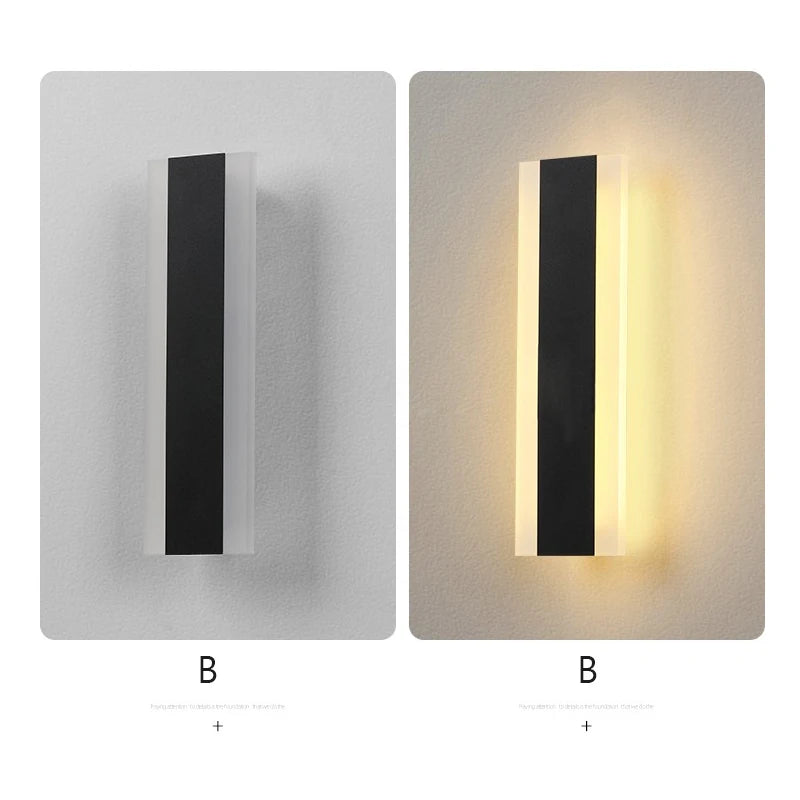 Linear LED Outdoor Wall Light – Modern Long Strip Exterior Wall Sconce, IP65 Waterproof Porch Light with Remote for House, Garage, Patio & Garden