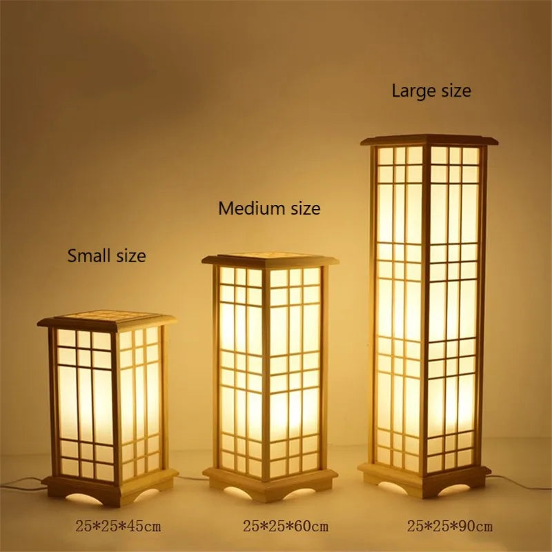 Japanese Tatami Wooden Floor Lamp