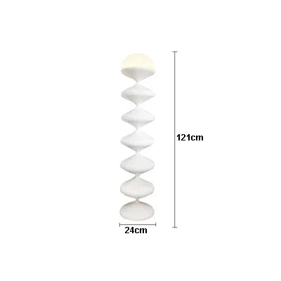 Stacked Glass Globe Floor Lamp – Gourd Glass Lamp in Black or White, 121cm Floor Lamp or 50cm Bedside Table Lamp, Tricolour or Remote Dimmable