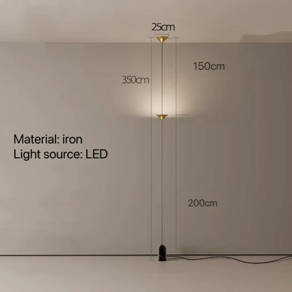 LED Corner Floor Lamp – Minimalist Up and Down Standing Lamp, Black or Gold Modern Floor Lamp with Touch Switch, Plug-In or Hardwired, 1-3 Heads