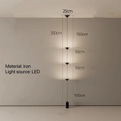 LED Corner Floor Lamp – Minimalist Up and Down Standing Lamp, Black or Gold Modern Floor Lamp with Touch Switch, Plug-In or Hardwired, 1-3 Heads