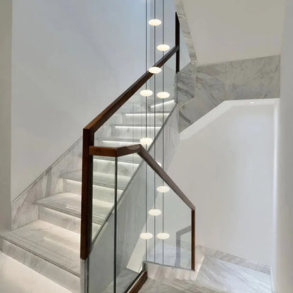 LED Staircase Chandelier – Modern Long Pendant Light for High Ceilings, Multi-Head Acrylic Stairwell Chandelier for Foyer, Entryway & Living Room