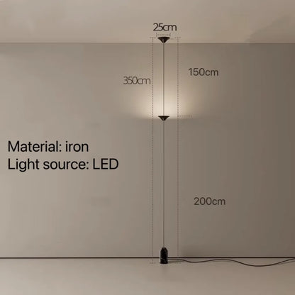 LED Corner Floor Lamp – Minimalist Up and Down Standing Lamp, Black or Gold Modern Floor Lamp with Touch Switch, Plug-In or Hardwired, 1-3 Heads