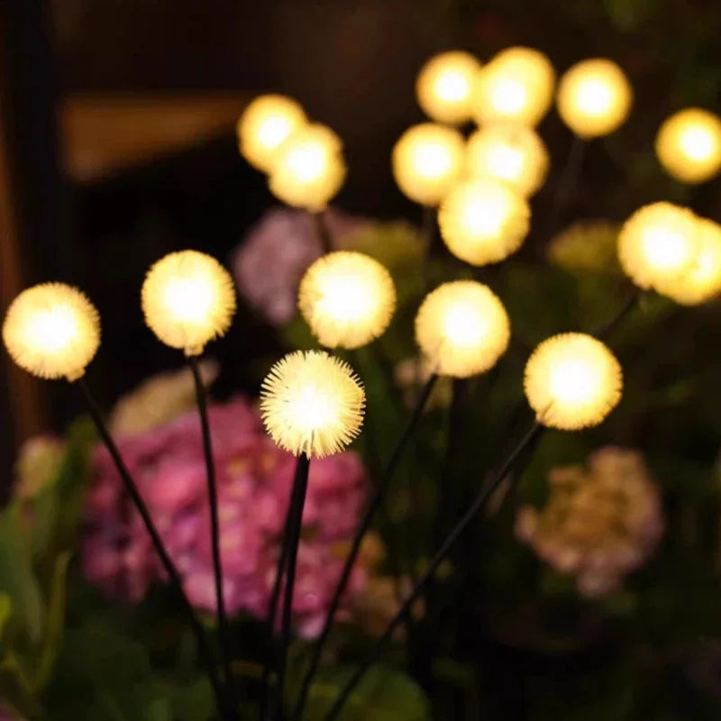 Solar Dandelion Lights Outdoor – Warm Garden Stake Lights with 6 Heads, Decorative Solar Pathway Lights for Yard, Lawn, Flower Bed & Patio Decor