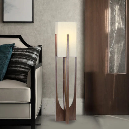 Solid Wood Floor Lamp – Nordic Walnut or Natural Wood Standing Lamp, Japandi Bedside Table Lamp for Living Room & Bedroom, 53cm, 82cm or 145cm