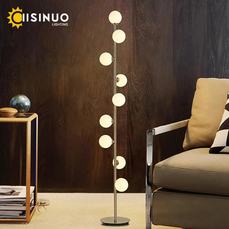 Magic Bean Glass Ball 9-Head Floor Lamp
