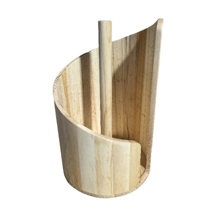 Wooden Paper Towel Holder Countertop – Spiral Wave Paper Towel Stand, Modern Kitchen Roll Holder with Anti-Slip Base for Kitchen & Bathroom