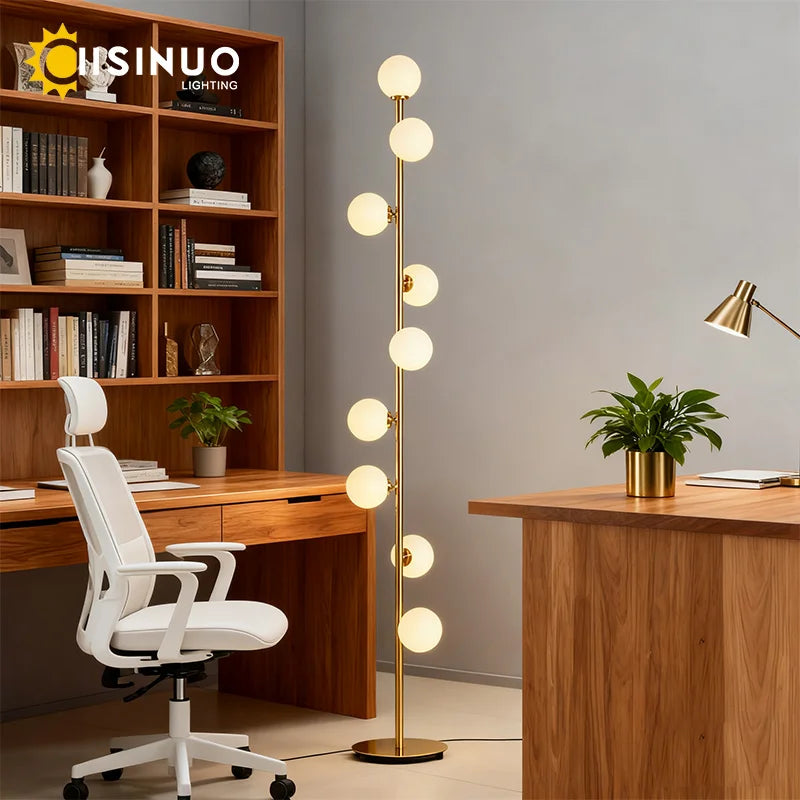 Magic Bean Glass Ball 9-Head Floor Lamp