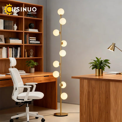 Magic Bean Glass Ball 9-Head Floor Lamp