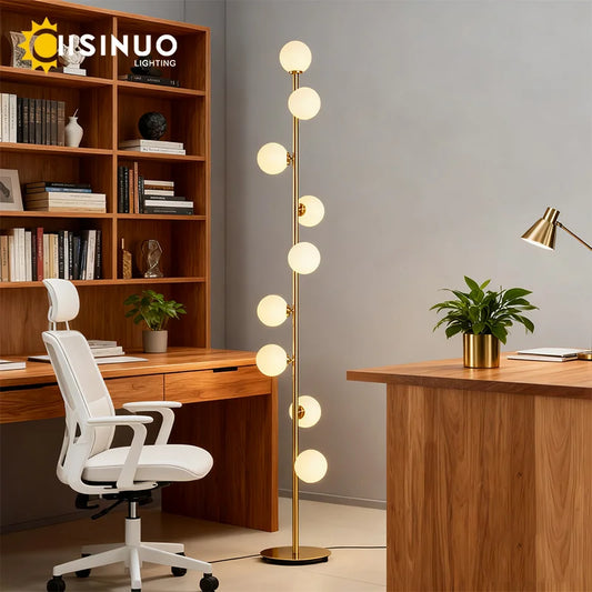 Magic Bean Glass Ball 9-Head Floor Lamp