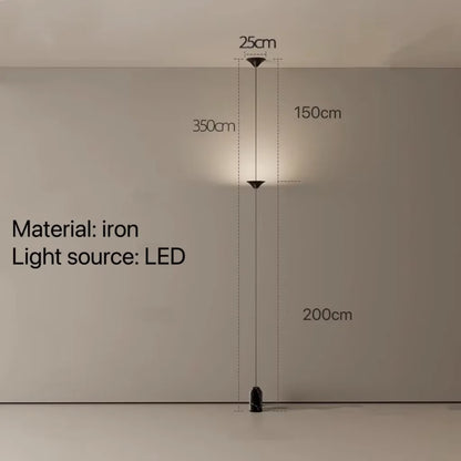 LED Corner Floor Lamp – Minimalist Up and Down Standing Lamp, Black or Gold Modern Floor Lamp with Touch Switch, Plug-In or Hardwired, 1-3 Heads