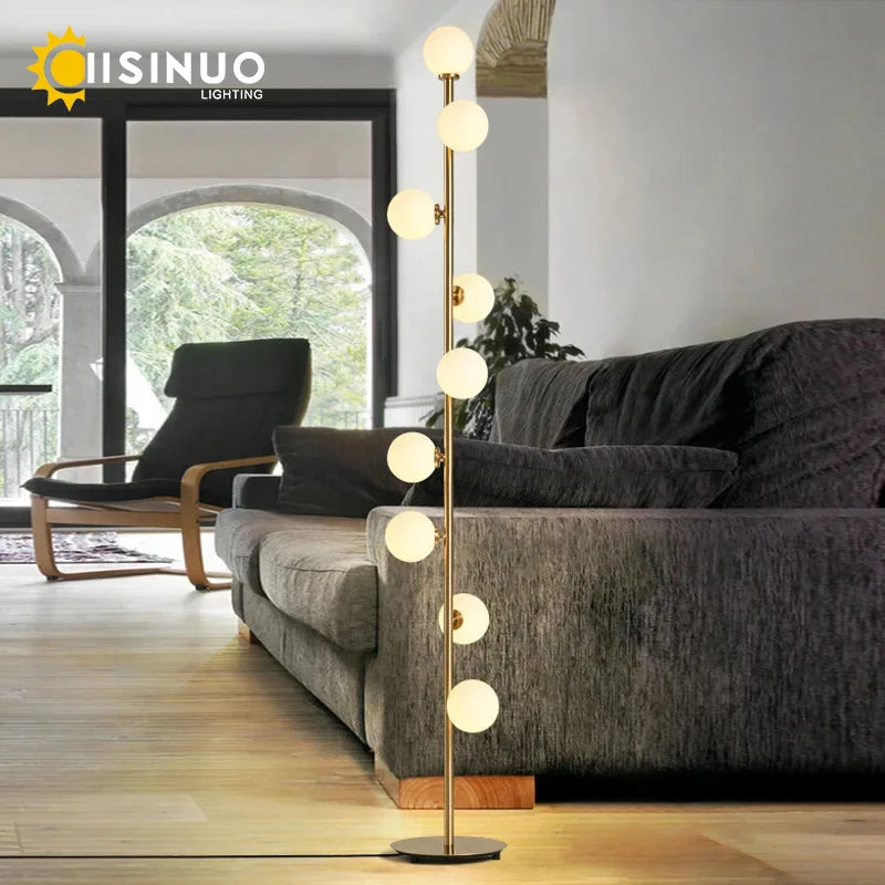 Magic Bean Glass Ball 9-Head Floor Lamp