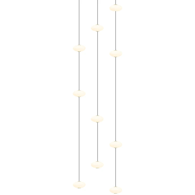 LED Staircase Chandelier – Modern Long Pendant Light for High Ceilings, Multi-Head Acrylic Stairwell Chandelier for Foyer, Entryway & Living Room