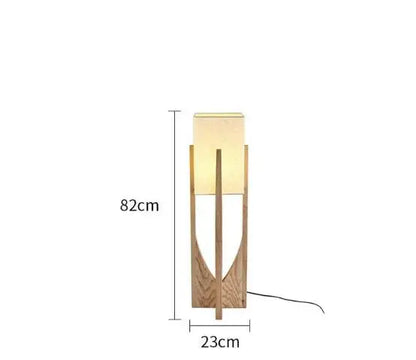 Solid Wood Floor Lamp – Nordic Walnut or Natural Wood Standing Lamp, Japandi Bedside Table Lamp for Living Room & Bedroom, 53cm, 82cm or 145cm
