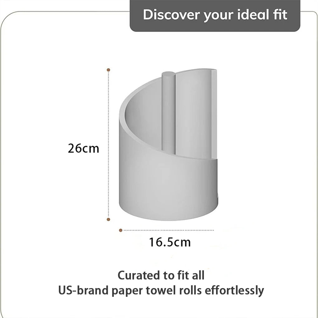 Wooden Paper Towel Holder Countertop – Spiral Wave Paper Towel Stand, Modern Kitchen Roll Holder with Anti-Slip Base for Kitchen & Bathroom