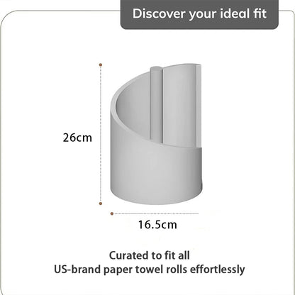 Wooden Paper Towel Holder Countertop – Spiral Wave Paper Towel Stand, Modern Kitchen Roll Holder with Anti-Slip Base for Kitchen & Bathroom