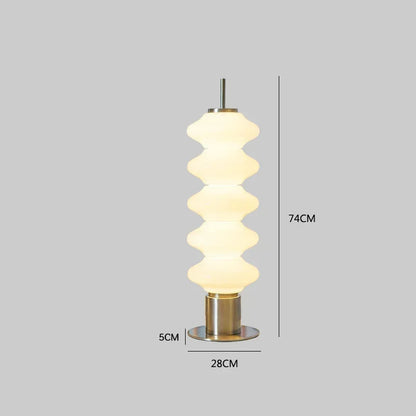 Acrylic LED Floor Lamp – Dimmable Stacked Sugar Gourd Standing Lamp with Remote Control, Chrome, White or Marble Base, Matching Desk Lamp Available