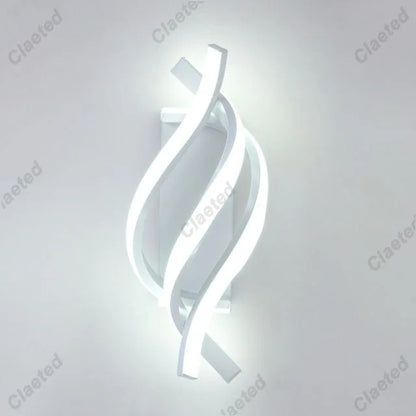 Spiral LED Wall Lamp – Modern Wall Sconce Indoor, Up and Down Tricolour Wall Light for Bedroom, Bedside, Living Room, Hallway & Stairs, Black or White