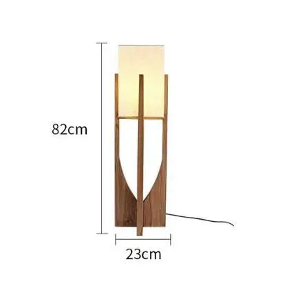 Solid Wood Floor Lamp – Nordic Walnut or Natural Wood Standing Lamp, Japandi Bedside Table Lamp for Living Room & Bedroom, 53cm, 82cm or 145cm