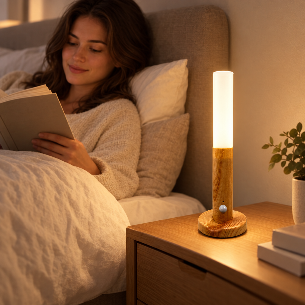 LED Night Light USB Charging Intelligent Human Induction For Bedside C in use, lifestyle photo