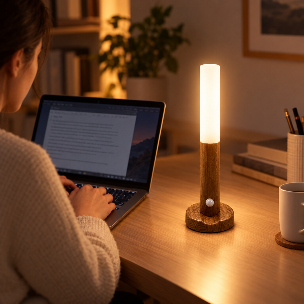 LED Night Light USB Charging Intelligent Human Induction For Bedside C in use, lifestyle photo