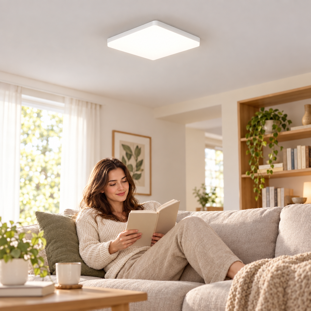 LED Ceiling Lights Square Neutral Light 16W 34W Interior Home Decor Si in use, lifestyle photo