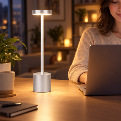 LED Table Lamp Touch Sensor Night Light USB Rechargeable Portable Bedr in use, lifestyle photo