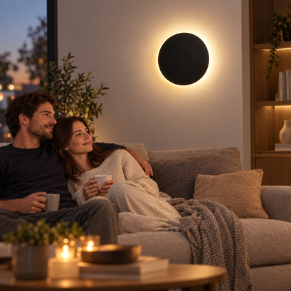 LED Round Wall Lamps Lighting Touch Switch Porch Sensor Interior Moder in use, lifestyle photo