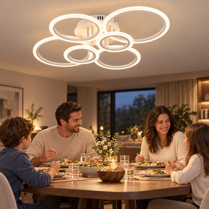 Modern LED Chandelier Home Lighting Ring Ceiling Mount Chandelier Livi in use, lifestyle photo