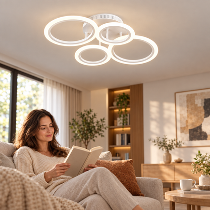 Modern LED Chandelier Home Lighting Ring Ceiling Mount Chandelier Livi in use, lifestyle photo