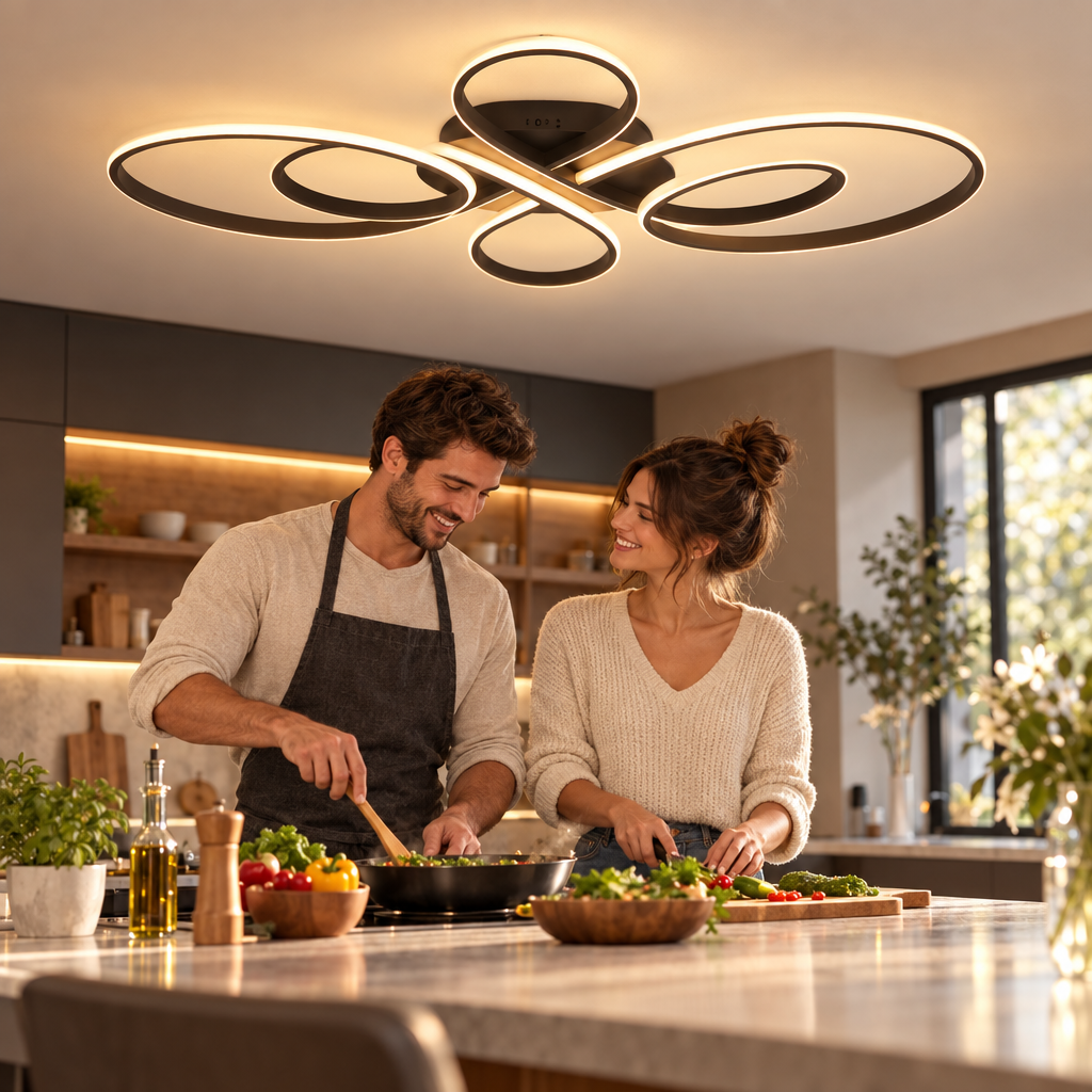 Low Floor Living Room Ceiling Lights Remote Control Modern LED Surface in use, lifestyle photo