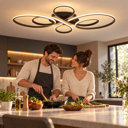 Low Floor Living Room Ceiling Lights Remote Control Modern LED Surface in use, lifestyle photo