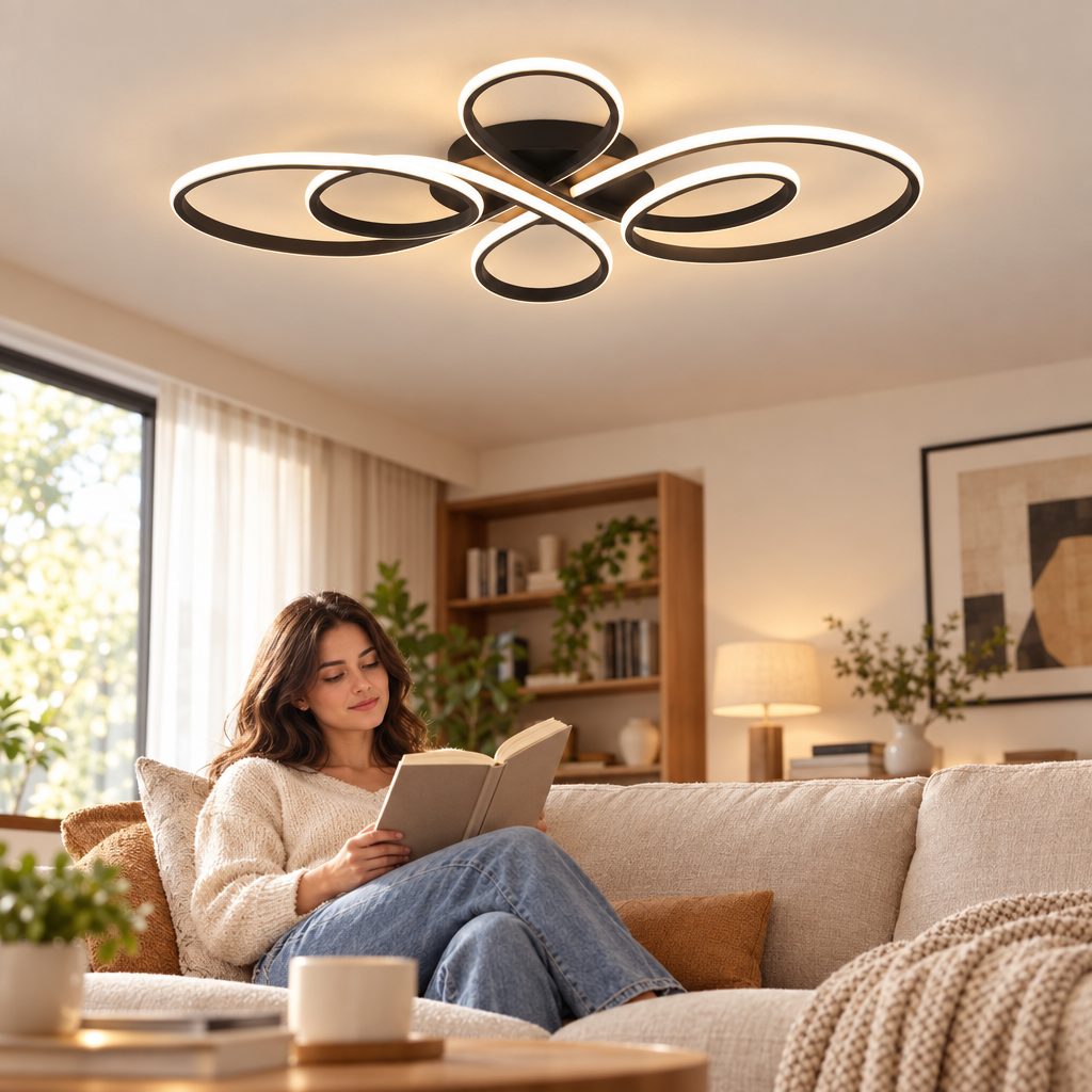 Low Floor Living Room Ceiling Lights Remote Control Modern LED Surface in use, lifestyle photo
