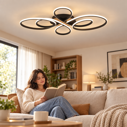 Low Floor Living Room Ceiling Lights Remote Control Modern LED Surface in use, lifestyle photo
