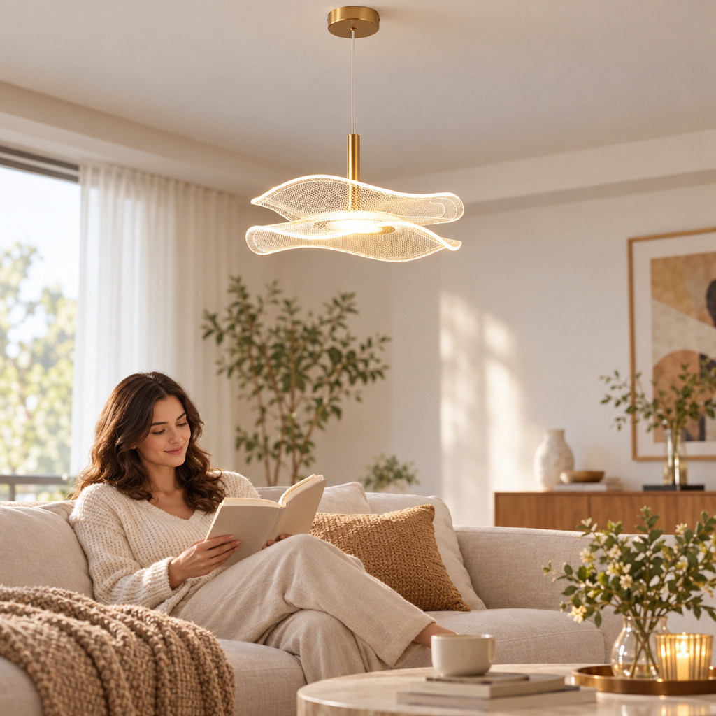 Nordic Hanging Lamp LED Pendant Lights Fixture Indoor Lighting Dining  in use, lifestyle photo
