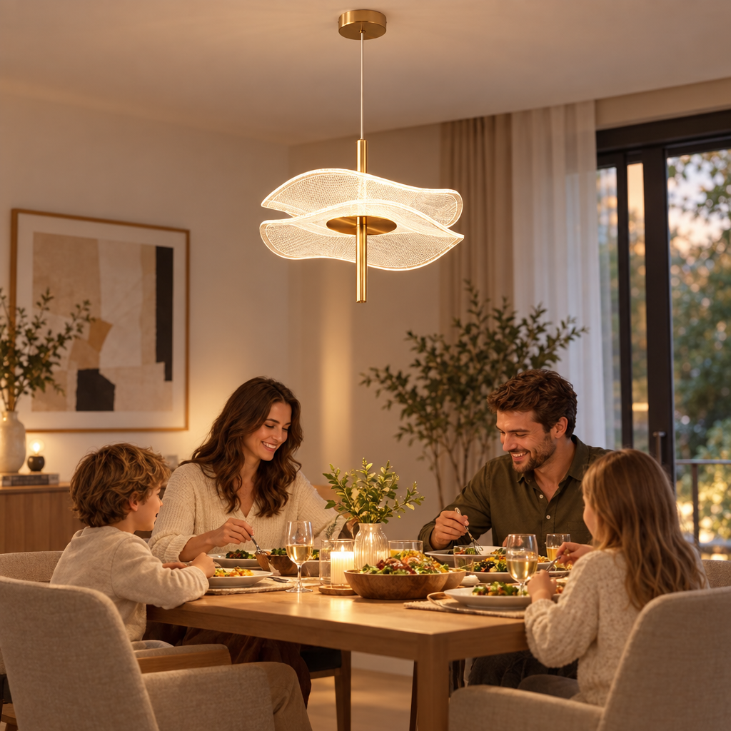 Nordic Hanging Lamp LED Pendant Lights Fixture Indoor Lighting Dining  in use, lifestyle photo