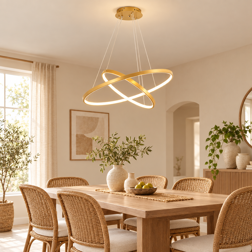 Nordic Modern LED Ceiling Chandeliers Minimalism Ring Chandelier For L styled in a home setting