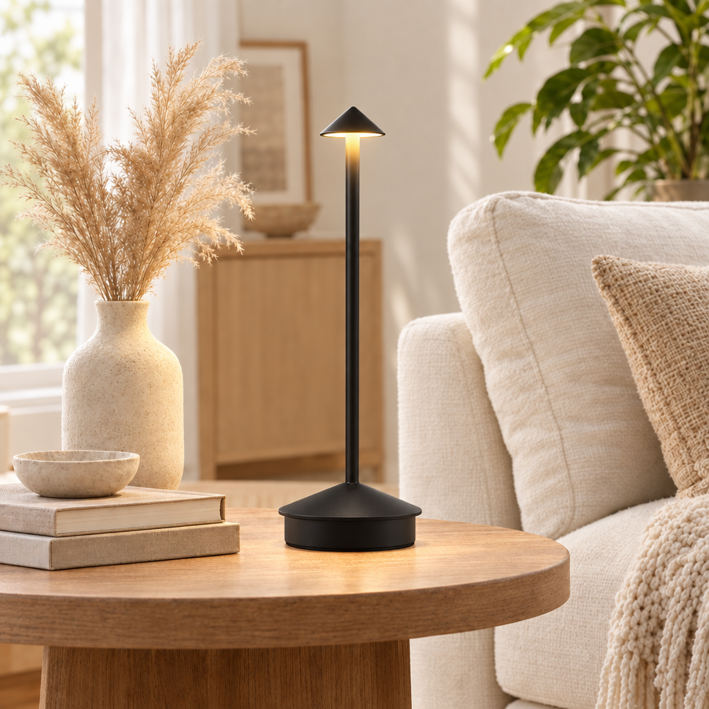 GGbingo Rechargeable LED Table Light Wireless Desk Night Bedside Lamp in black
