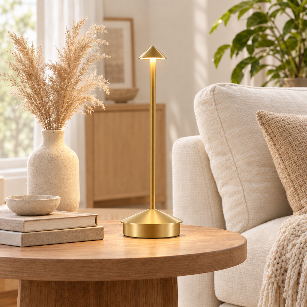 GGbingo Rechargeable LED Table Light Wireless Desk Night Bedside Lamp in gold