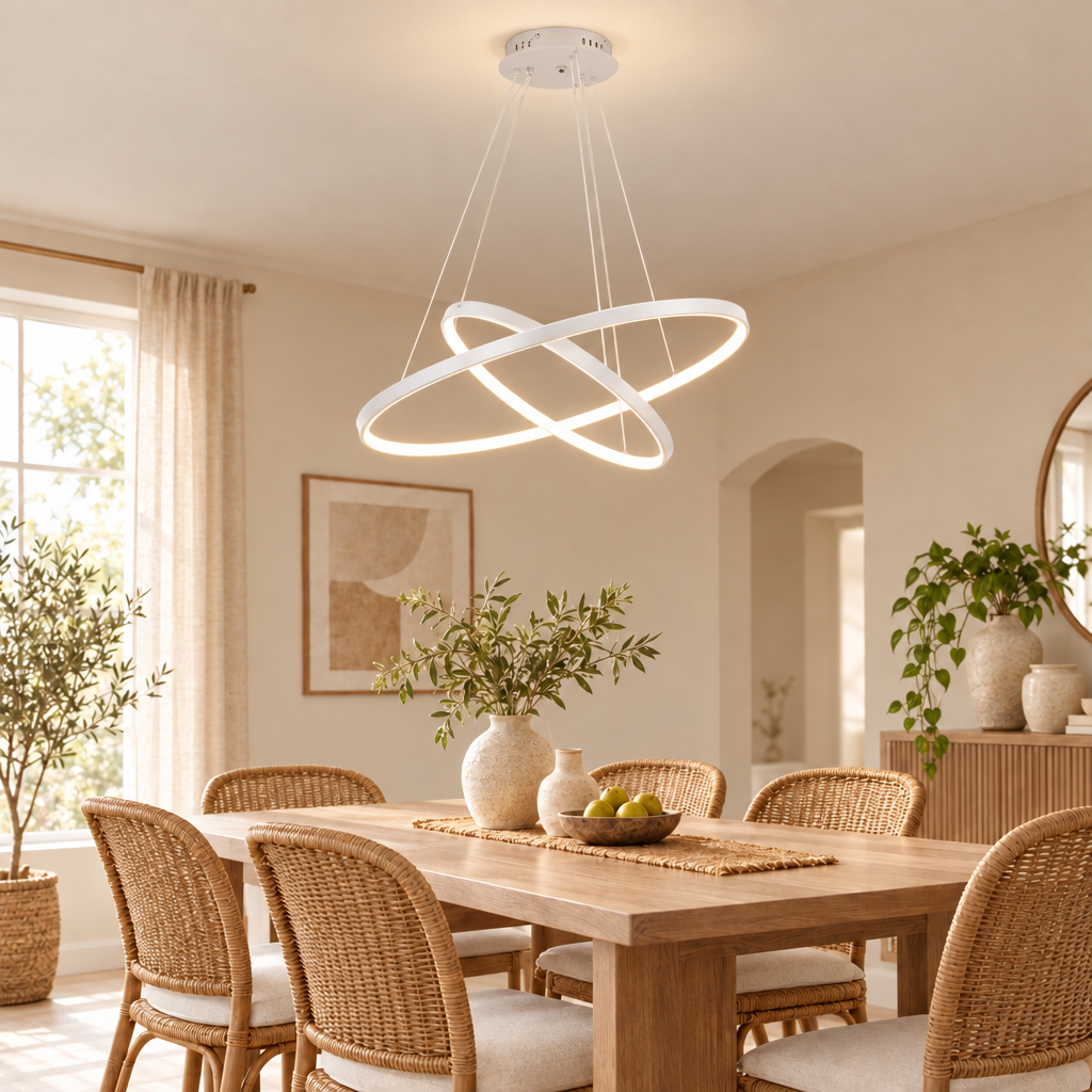 Nordic Modern LED Ceiling Chandeliers Minimalism Ring Chandelier For L in white