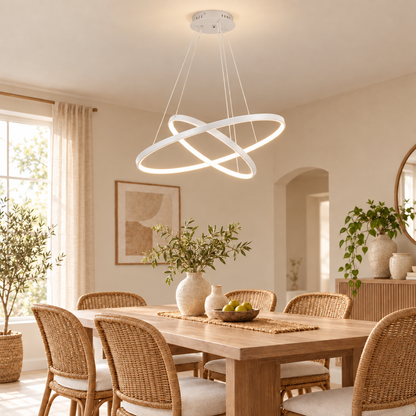 Nordic Modern LED Ceiling Chandeliers Minimalism Ring Chandelier For L in white