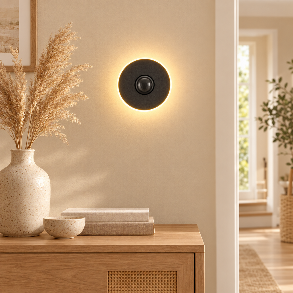 24V Wireless PlR Motion Sensor COB LED Neon Strip NightLight for Bed B styled in a home setting