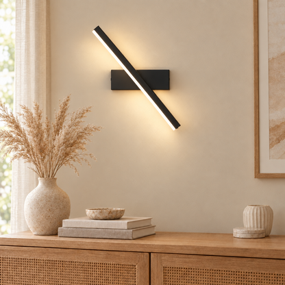 DAMIASMIL LED Wall Light Hardwares Modern Rotatable Bathroom Makeup Mi in black