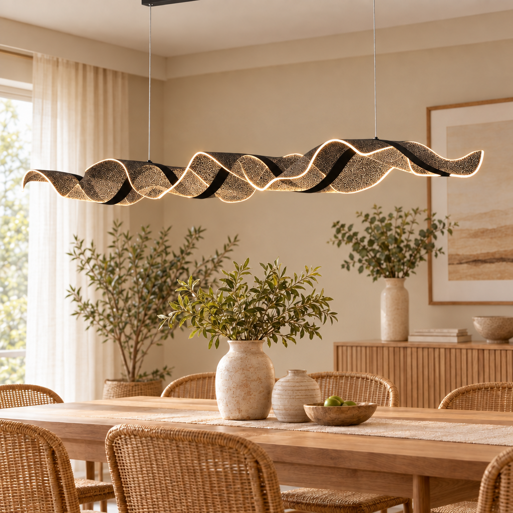 Modern home decor led lights pendant light lamps for living room Chand in black