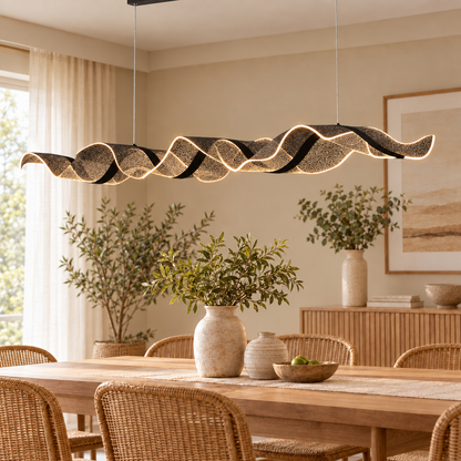 Modern home decor led lights pendant light lamps for living room Chand in black