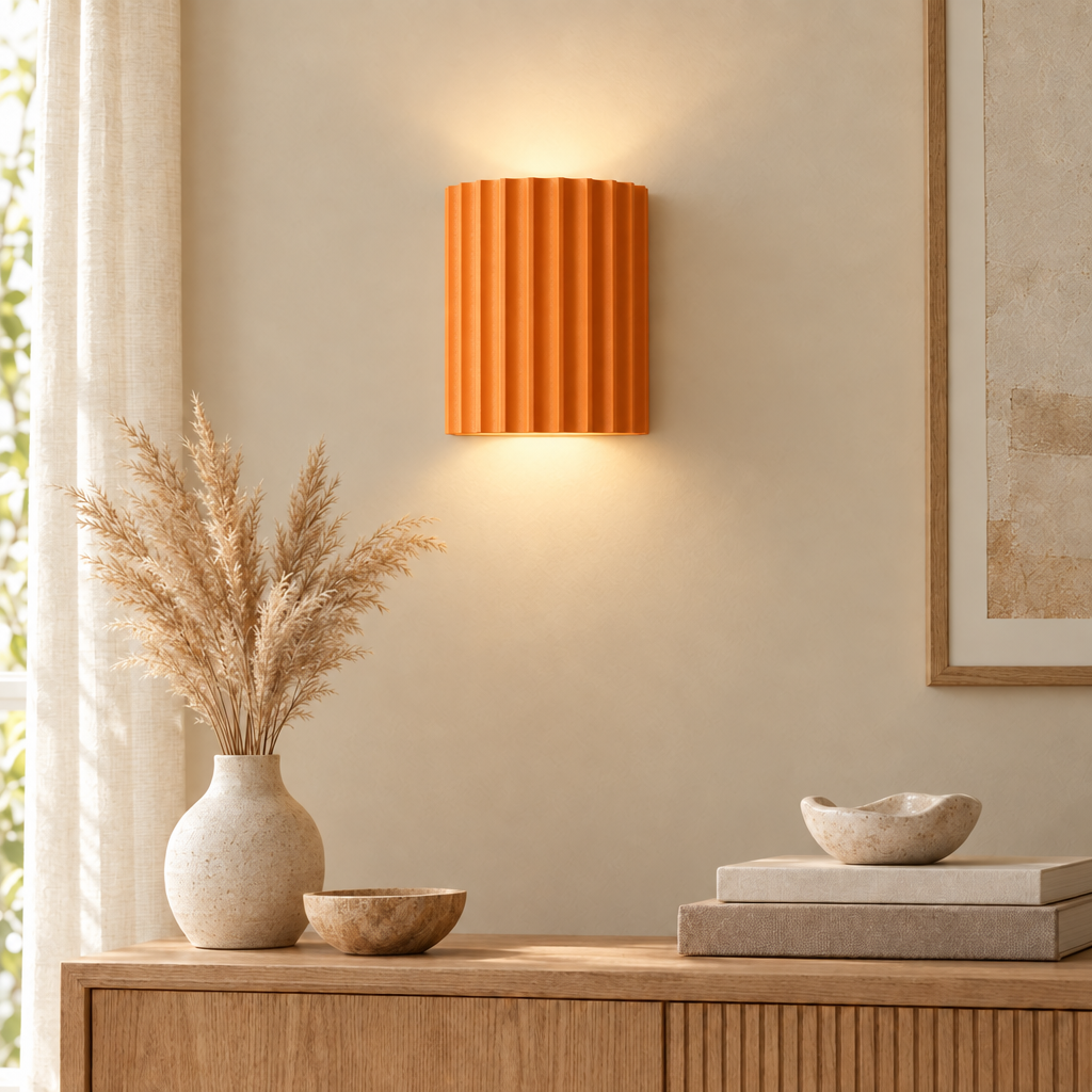 Nordic Modern Resin Wall Lamp Indoor Wall Lighting Bedroom Bedside Lam in orange