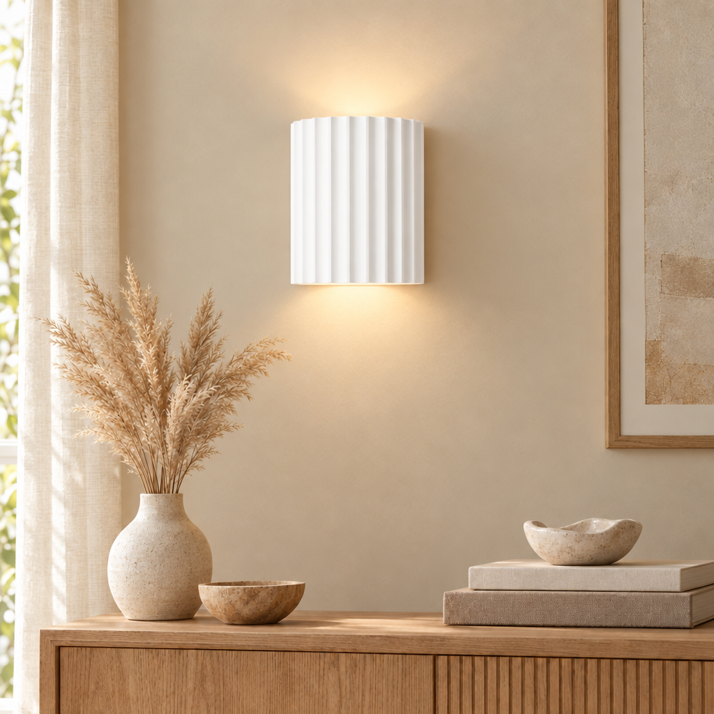 Nordic Modern Resin Wall Lamp Indoor Wall Lighting Bedroom Bedside Lam in white