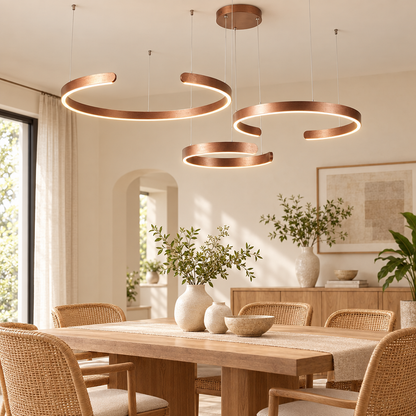 Modern C Ring LED Chandelier Luxurious Nordic Indoor Lighting Living R styled in a home setting