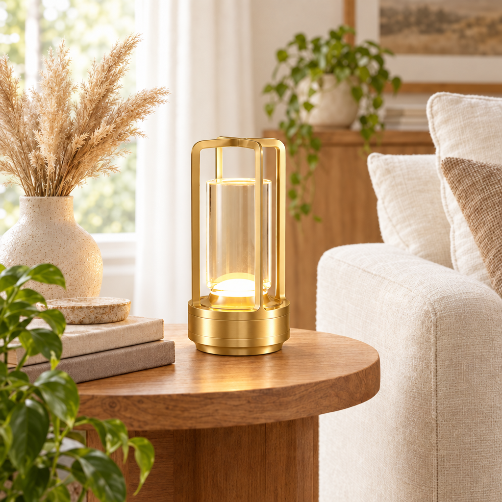 GGbingo Cordless Led Table Lamp Mood Desk Lamps Outdoor Camping Atmosp in gold
