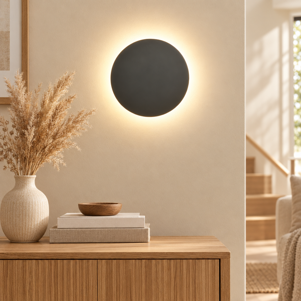LED Round Wall Lamps Lighting Touch Switch Porch Sensor Interior Moder styled in a home setting